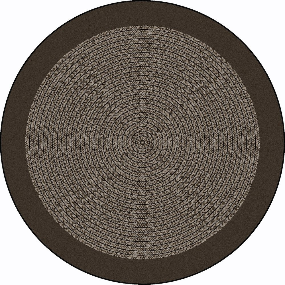 Kid Essentials Like Home 5'4" Round Area Rug in Color Chocolate