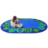 Kid Essentials Lively Leaves 10'9" x 13'2" Oval Area Rug in Color Multi