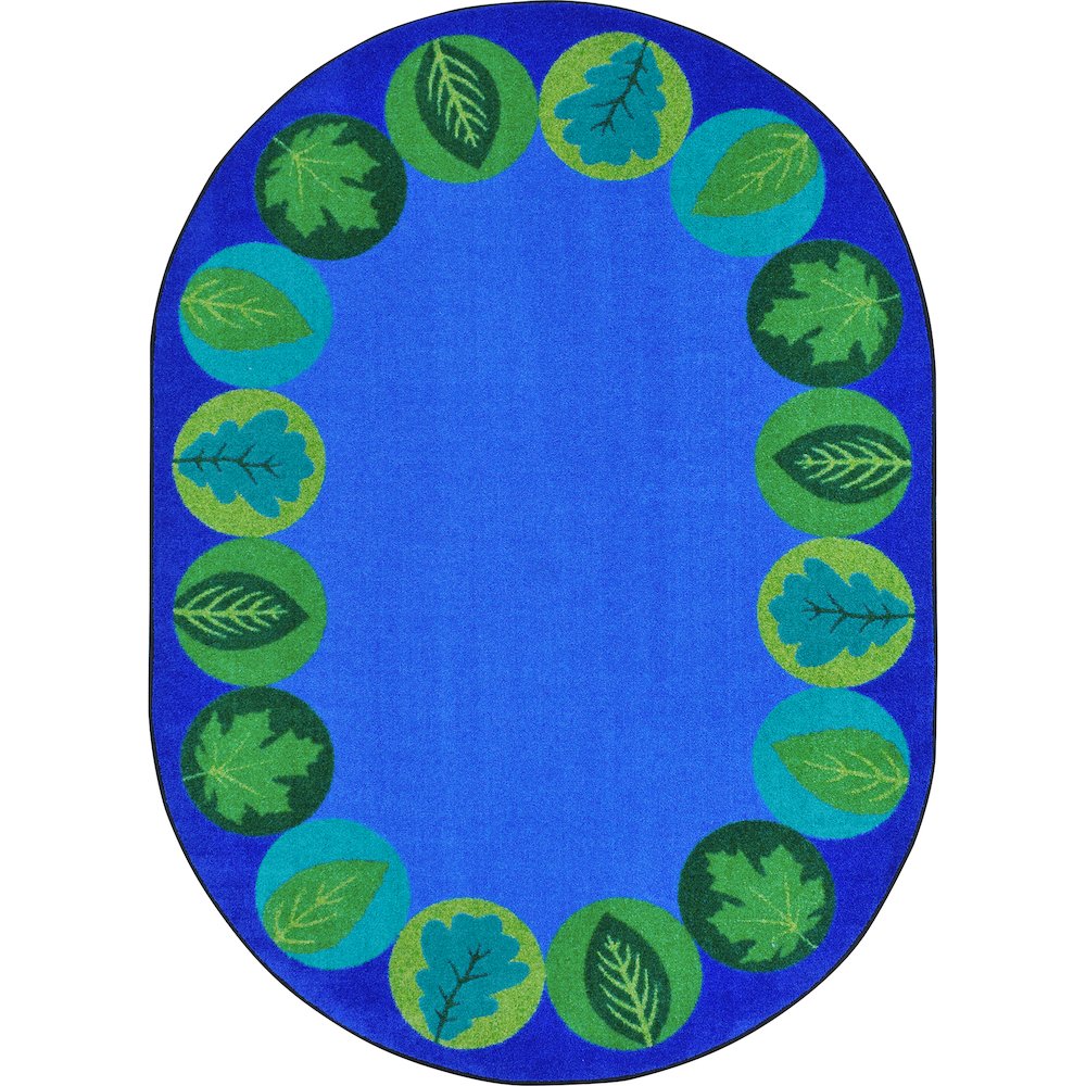 Kid Essentials Lively Leaves 10'9" x 13'2" Oval Area Rug in Color Multi
