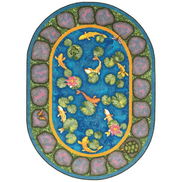 Kid Essentials Maria's Garden 5'4" x 7'8" Oval Area Rug in Color Multi