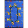 Kid Essentials Monkey Business 7'8" x 10'9" Area Rug in Color Blue