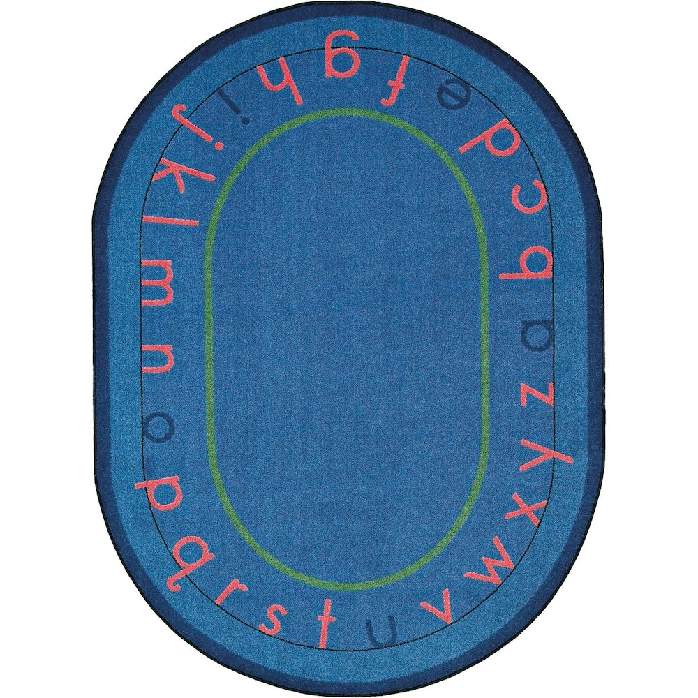 Kid Essentials Montessori Alphabet 7'8" x 10'9" Oval Area Rug in Color Multi