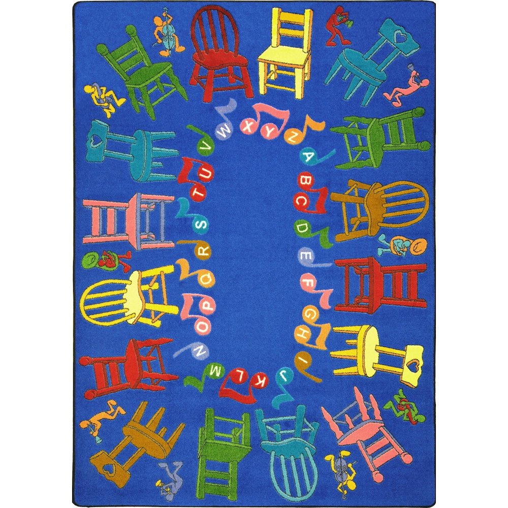 Kid Essentials Musical Chairs 7'8" x 10'9" Area Rug in Color Multi