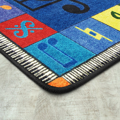 Kid Essentials Note Worthy (Elementary) 7'8" x 10'9" Area Rug in Color Multi