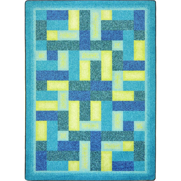 Kid Essentials Off Beat 5'4" x 7'8" Area Rug in Color Teal