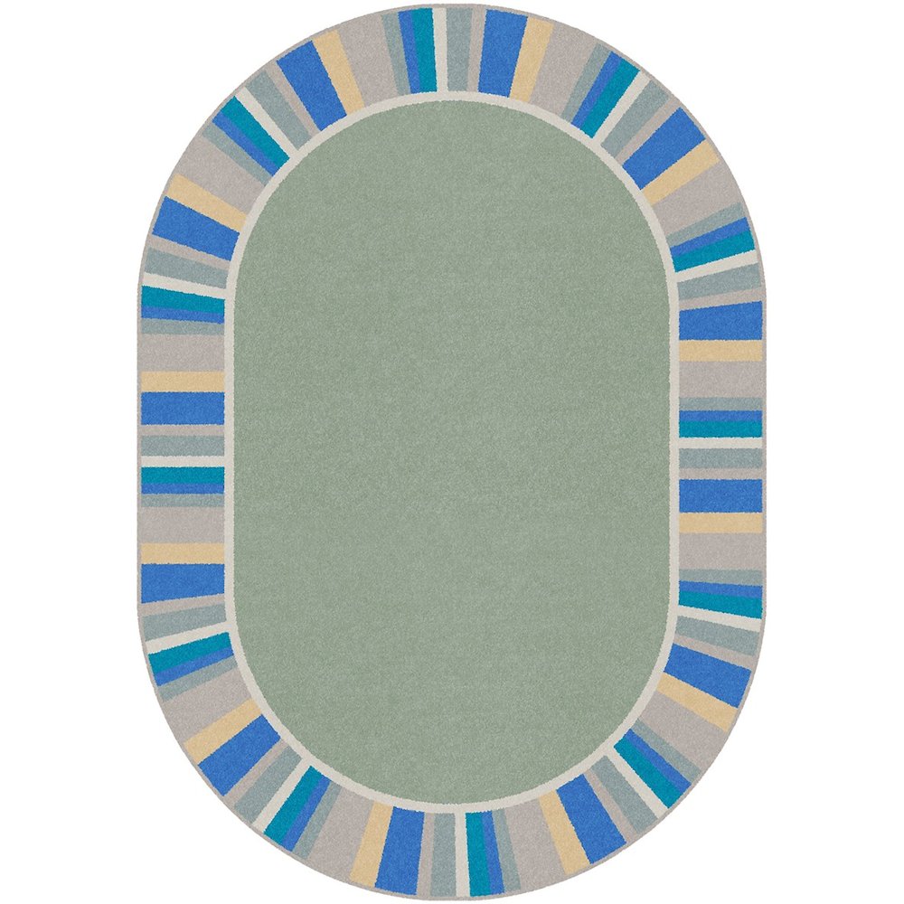 Kid Essentials Off the Cuff 5'4" x 7'8" Oval Area Rug in Color Sage