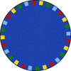 Kid Essentials On the Border 5'4" Round Area Rug in Color Brights