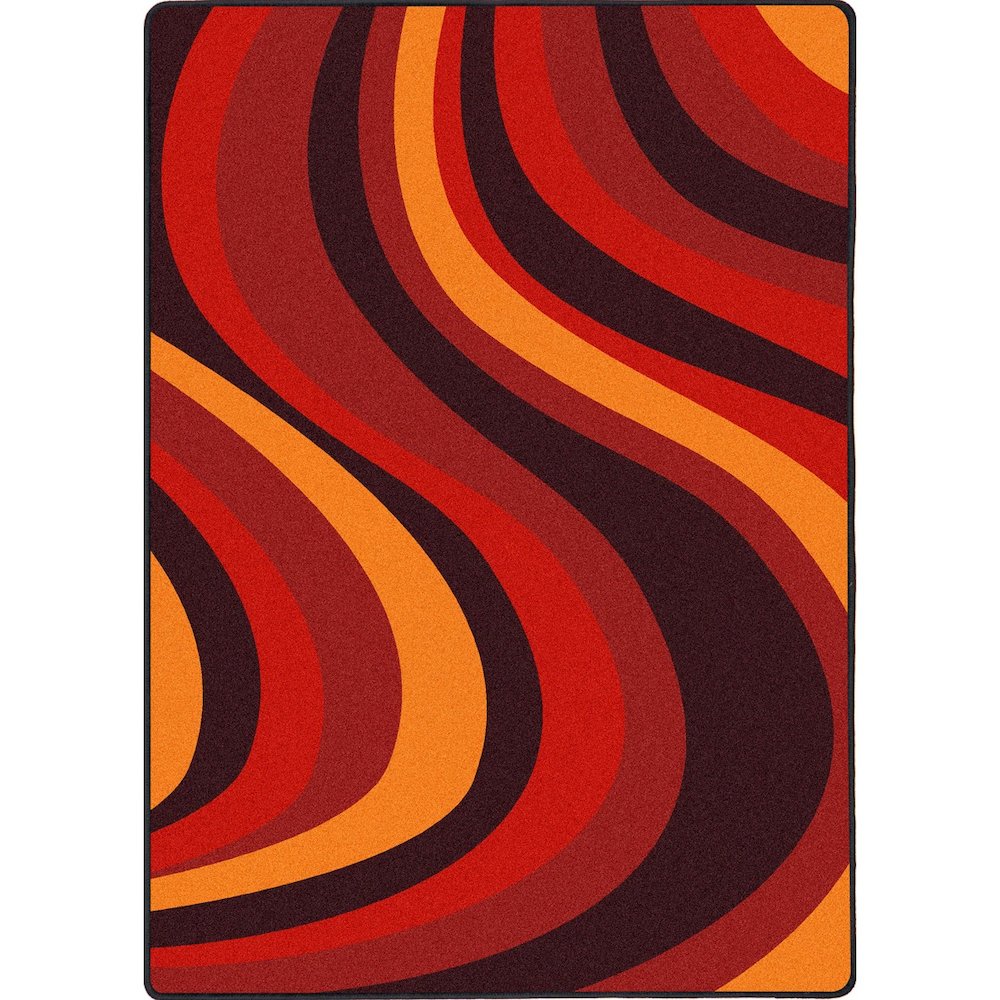 Kid Essentials On the Curve 5'4" x 7'8" Area Rug in Color Red