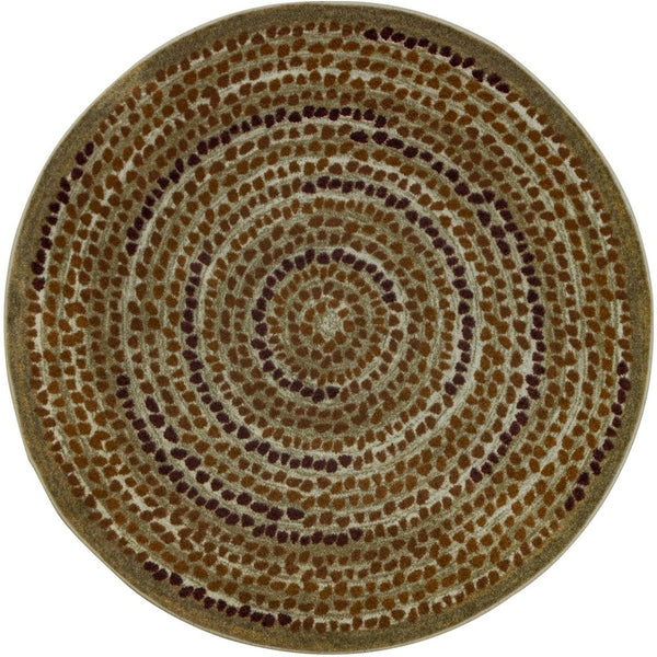 Kid Essentials Peaceful Pebbles 5'4" Round Area Rug in Color Terracotta