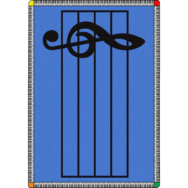 Kid Essentials Play Along 7'8" x 10'9" Area Rug in Color Blue
