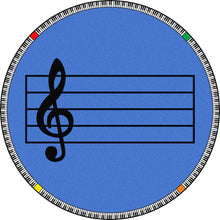 Kid Essentials Play Along 13'2" Round Area Rug in Color Blue