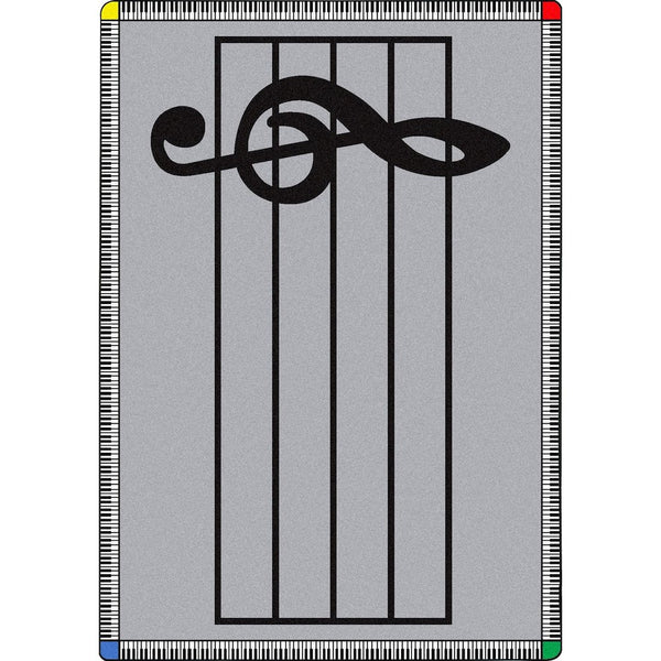 Kid Essentials Play Along 7'8" x 10'9" Area Rug in Color Gray