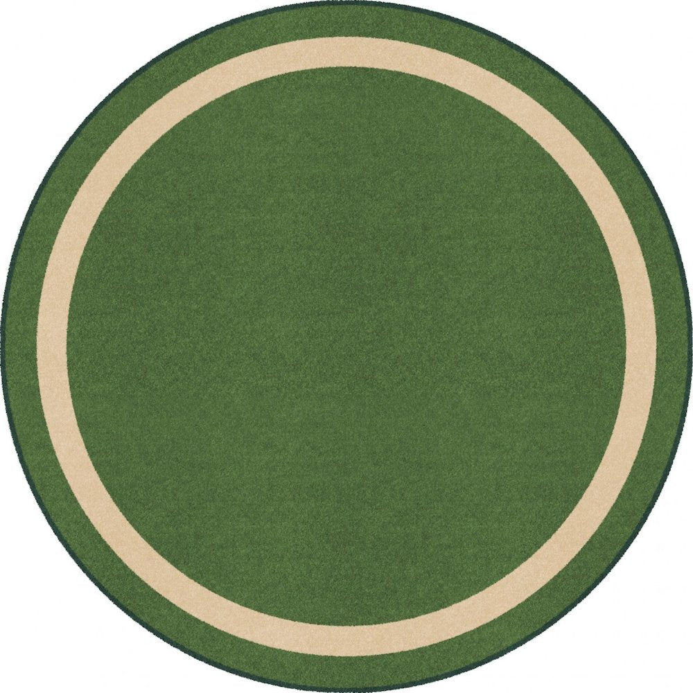 Kid Essentials Portrait 5'4" Round Area Rug in Color Greenfield