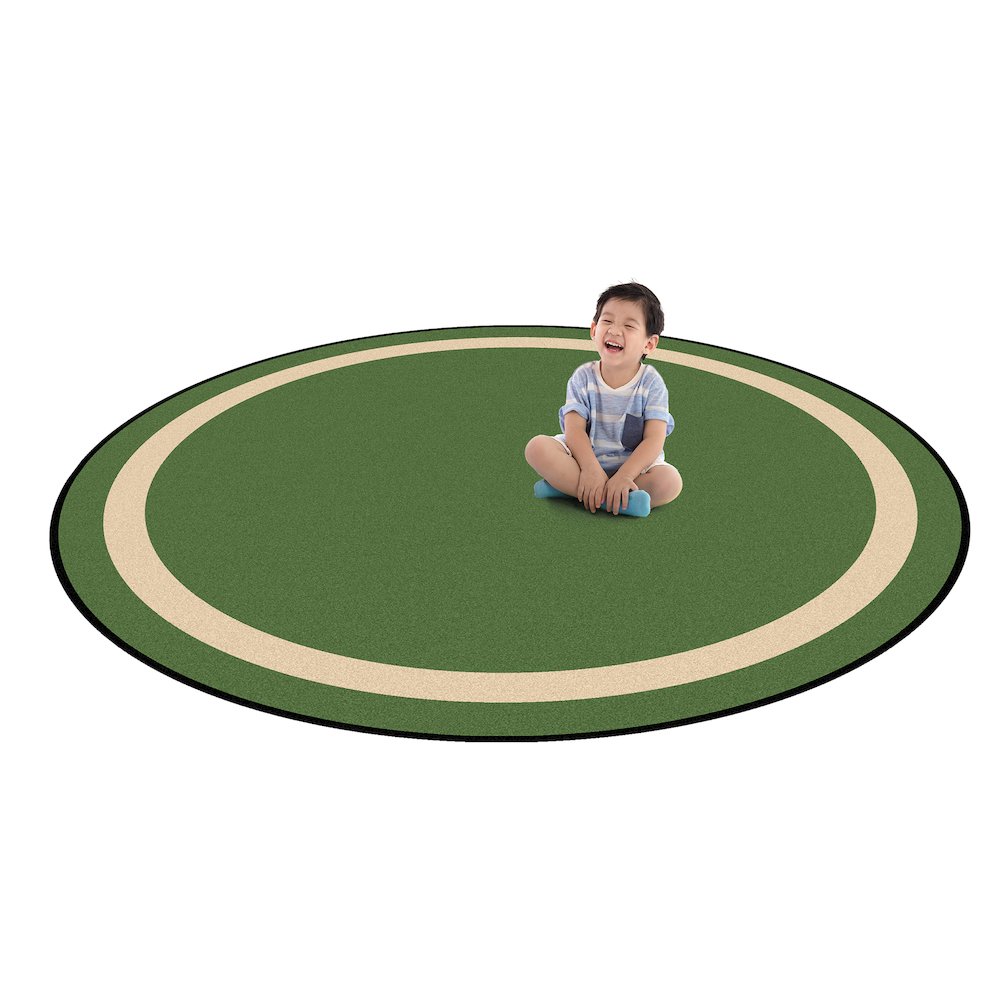 Kid Essentials Portrait 5'4" Round Area Rug in Color Greenfield