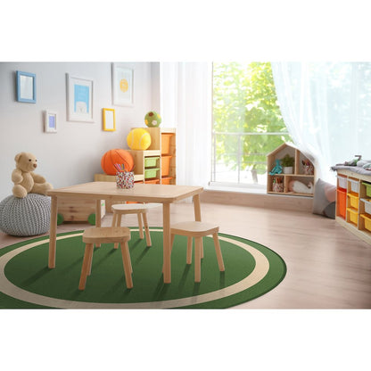 Kid Essentials Portrait 5'4" Round Area Rug in Color Greenfield