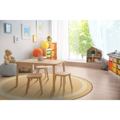 Kid Essentials Portrait 5'4" Round Area Rug in Color Sandstone