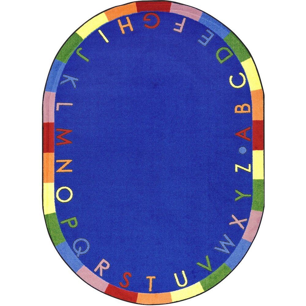 Kid Essentials Rainbow Alphabet 5'4" x 7'8" Oval Area Rug in Color Primary