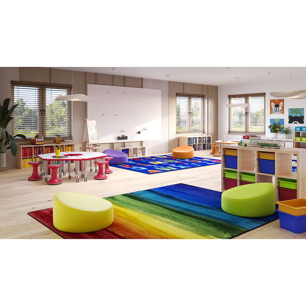 Kid Essentials Rainbow Magic 7'8" x 10'9" Area Rug in Color Rainbow