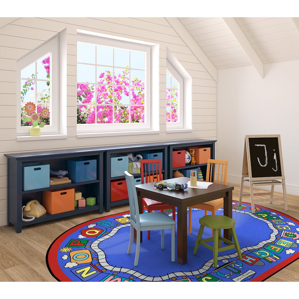 Kid Essentials Reading Train 7'8" x 10'9" Oval Area Rug in Color Multi