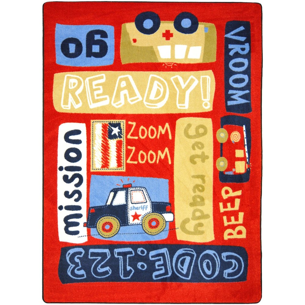 Kid Essentials Ready, Set, Go! 5'4" x 7'8" Area Rug in Color Multi