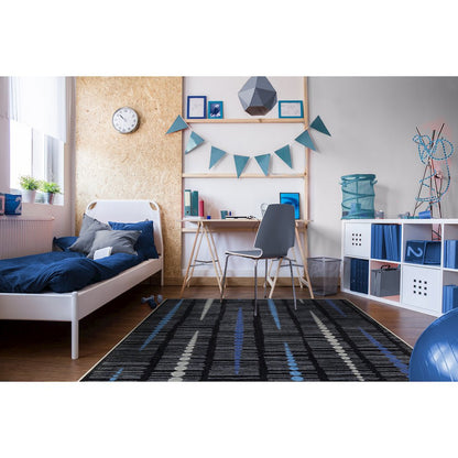 Kid Essentials Recoil 5'4" x 7'8" Area Rug in Color Sapphire