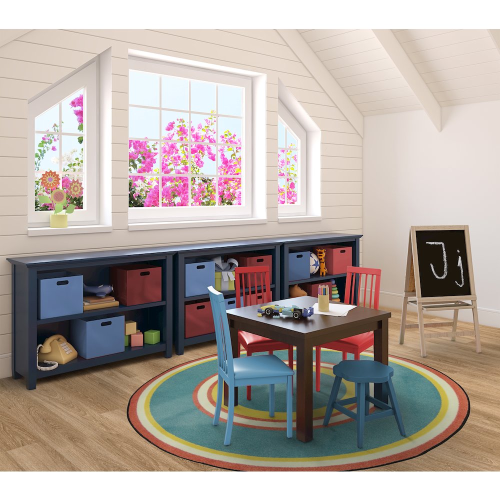Kid Essentials Ripples 5'4" Round Area Rug in Color Beach