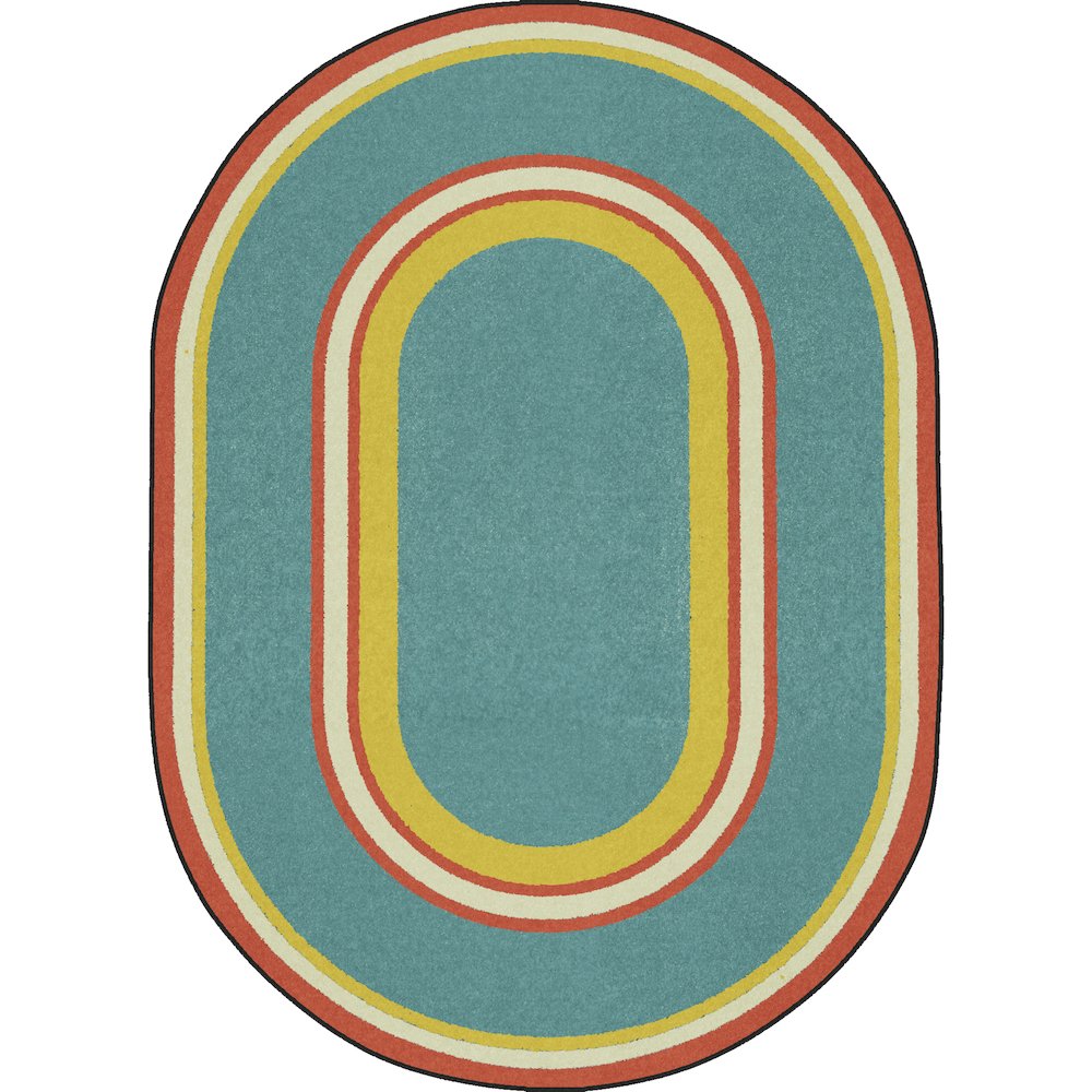Kid Essentials Ripples 5'4" x 7'8" Oval Area Rug in Color Beach