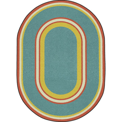 Kid Essentials Ripples 5'4" x 7'8" Oval Area Rug in Color Beach