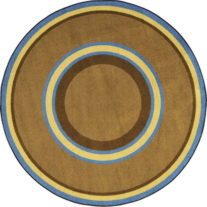 Kid Essentials Ripples 5'4" Round Area Rug in Color Chocolate