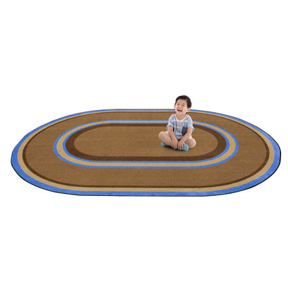 Kid Essentials Ripples 5'4" x 7'8" Oval Area Rug in Color Chocolate