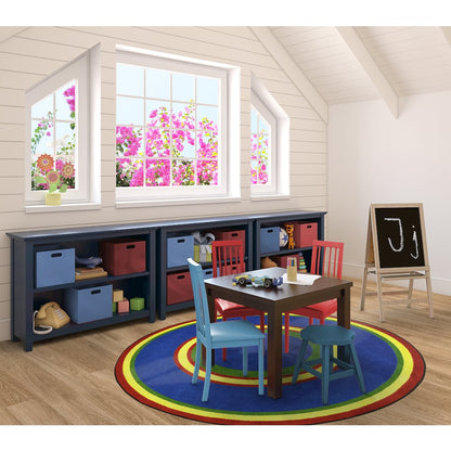 Kid Essentials Ripples 5'4" Round Area Rug in Color Primary