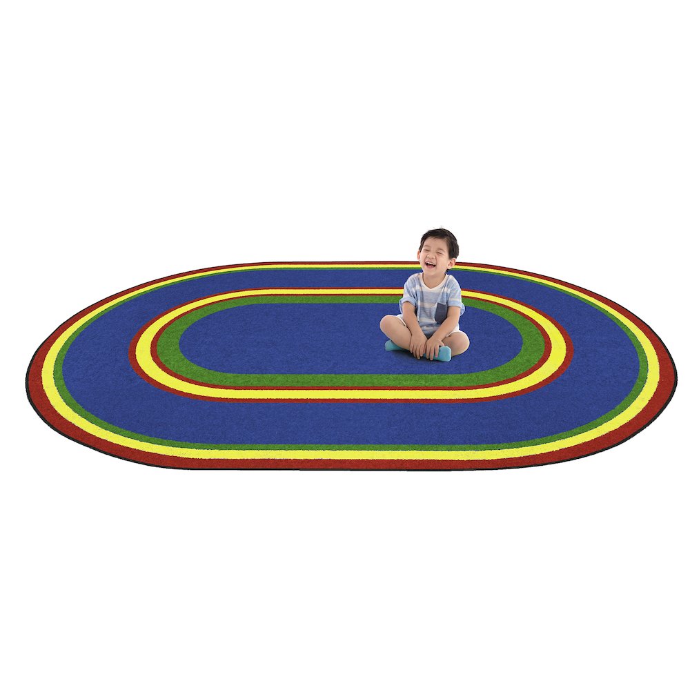 Kid Essentials Ripples 5'4" x 7'8" Oval Area Rug in Color Primary