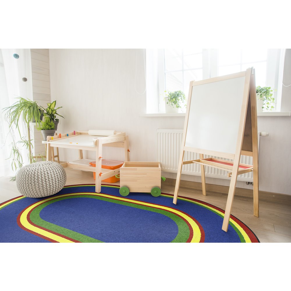 Kid Essentials Ripples 5'4" x 7'8" Oval Area Rug in Color Primary