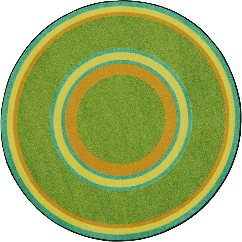 Kid Essentials Ripples 5'4" Round Area Rug in Color Retro