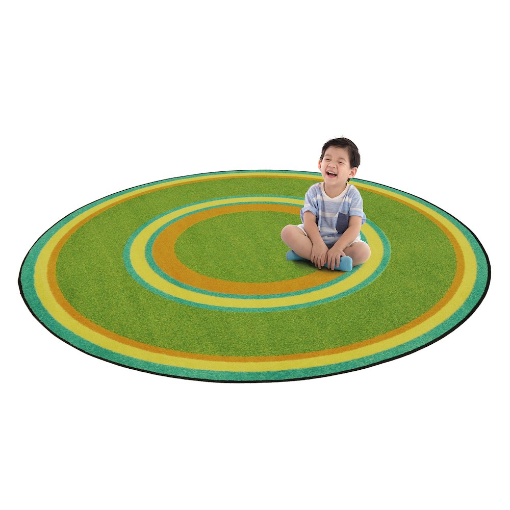 Kid Essentials Ripples 5'4" Round Area Rug in Color Retro
