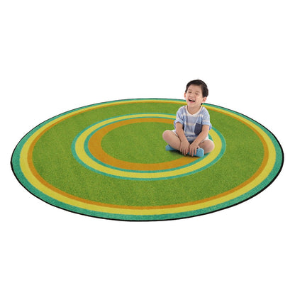 Kid Essentials Ripples 5'4" Round Area Rug in Color Retro