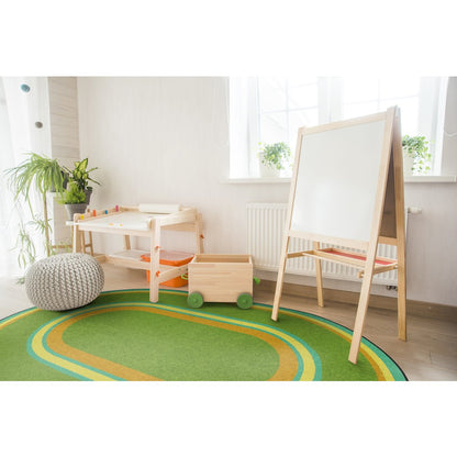 Kid Essentials Ripples 5'4" x 7'8" Oval Area Rug in Color Retro