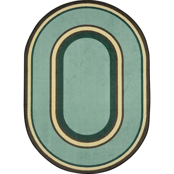 Kid Essentials Ripples 5'4" x 7'8" Oval Area Rug in Color Woodland