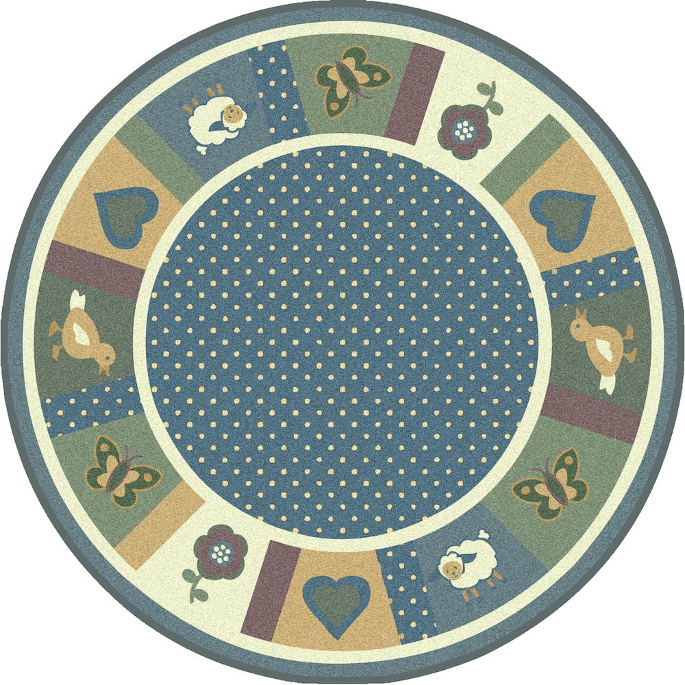 Kid Essentials Seeing Spots 5'4" Round Area Rug in Color Soft