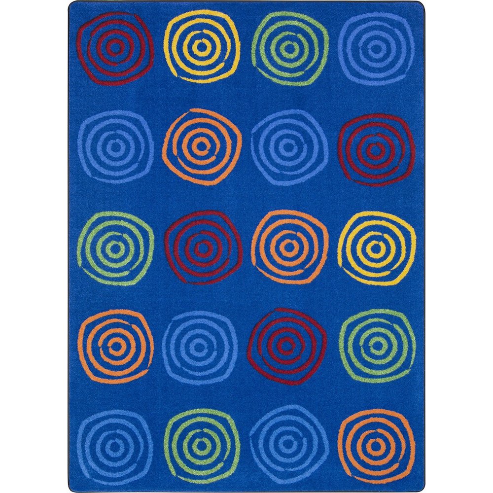 Kid Essentials Simply Swirls 7'8" x 10'9" Area Rug in Color Rainbow