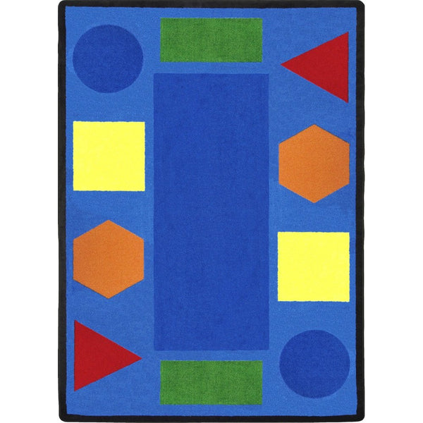Kid Essentials Sitting Shapes 7'8" x 10'9" Area Rug in Color Multi