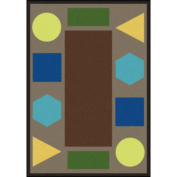 Kid Essentials Sitting Shapes 7'8" x 10'9" Area Rug in Color Earthtone