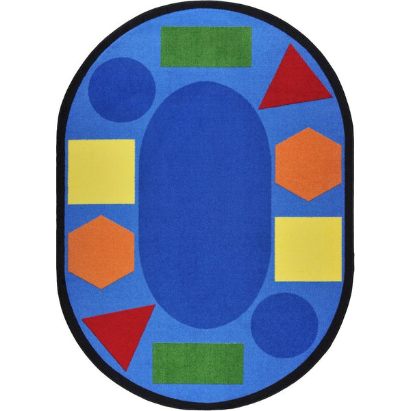 Kid Essentials Sitting Shapes 7'8" x 10'9" Oval Area Rug in Color Multi
