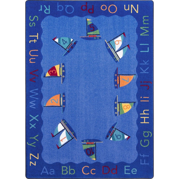Kid Essentials Smooth Sailing 7'8" x 10'9" Area Rug in Color Multi