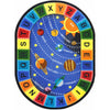Kid Essentials Space Alphabet 7'8" x 10'9" Oval Area Rug in Color Multi