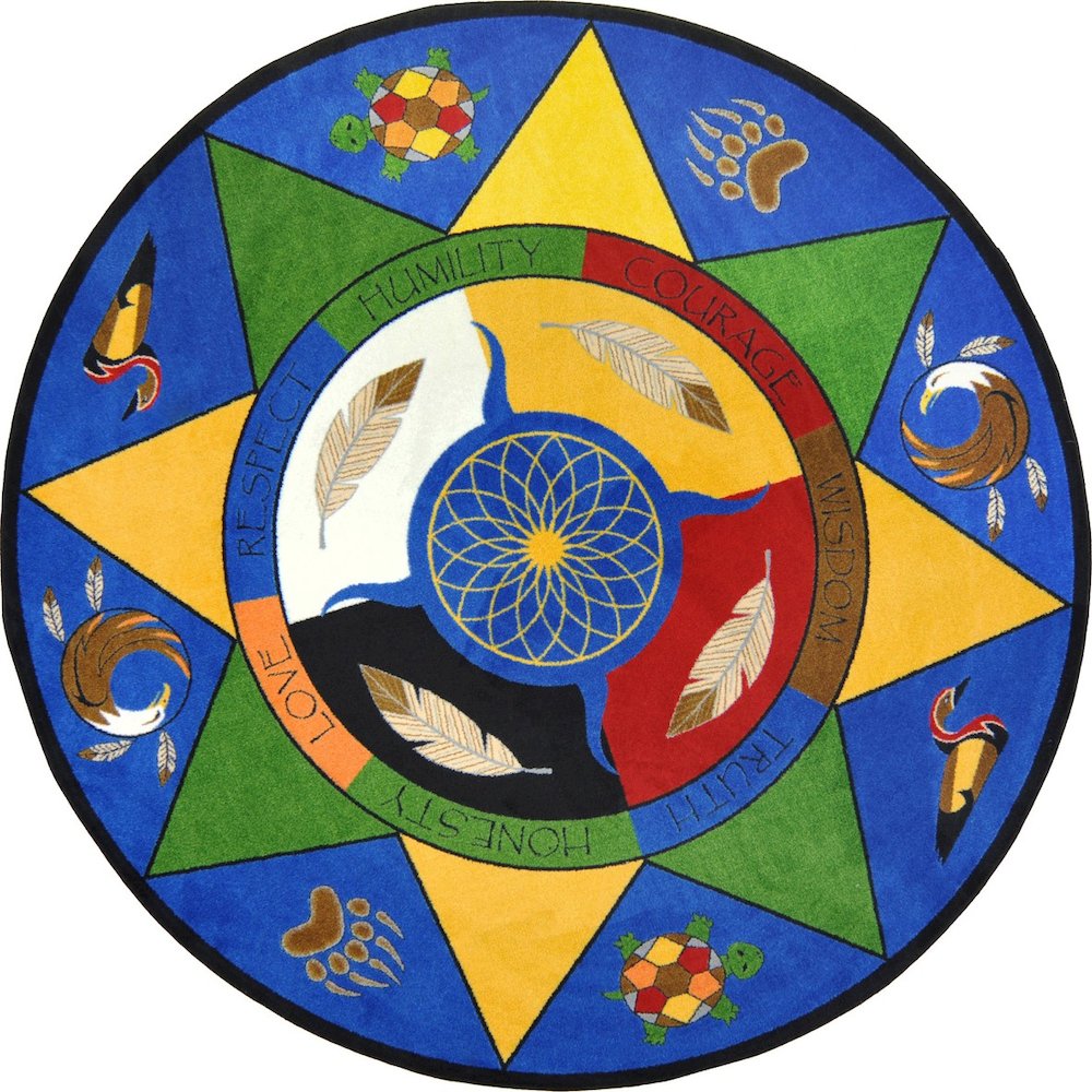 Kid Essentials Spirit of Truth 5'4" Round Area Rug in Color Multi