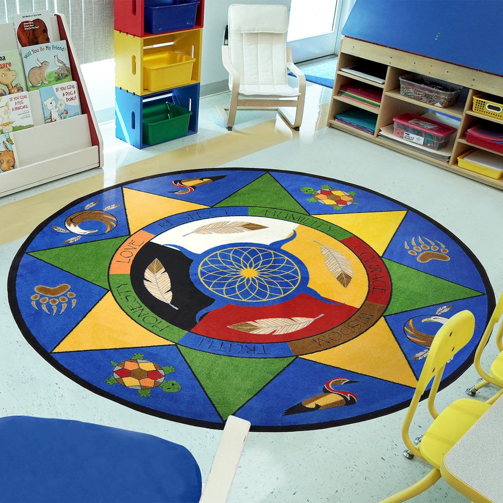 Kid Essentials Spirit of Truth 5'4" Round Area Rug in Color Multi