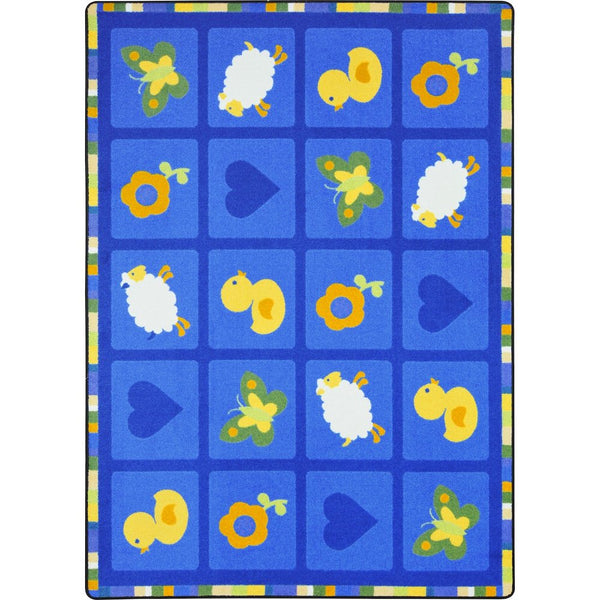 Kid Essentials Spring Things 7'8" x 10'9" Area Rug in Color Blue