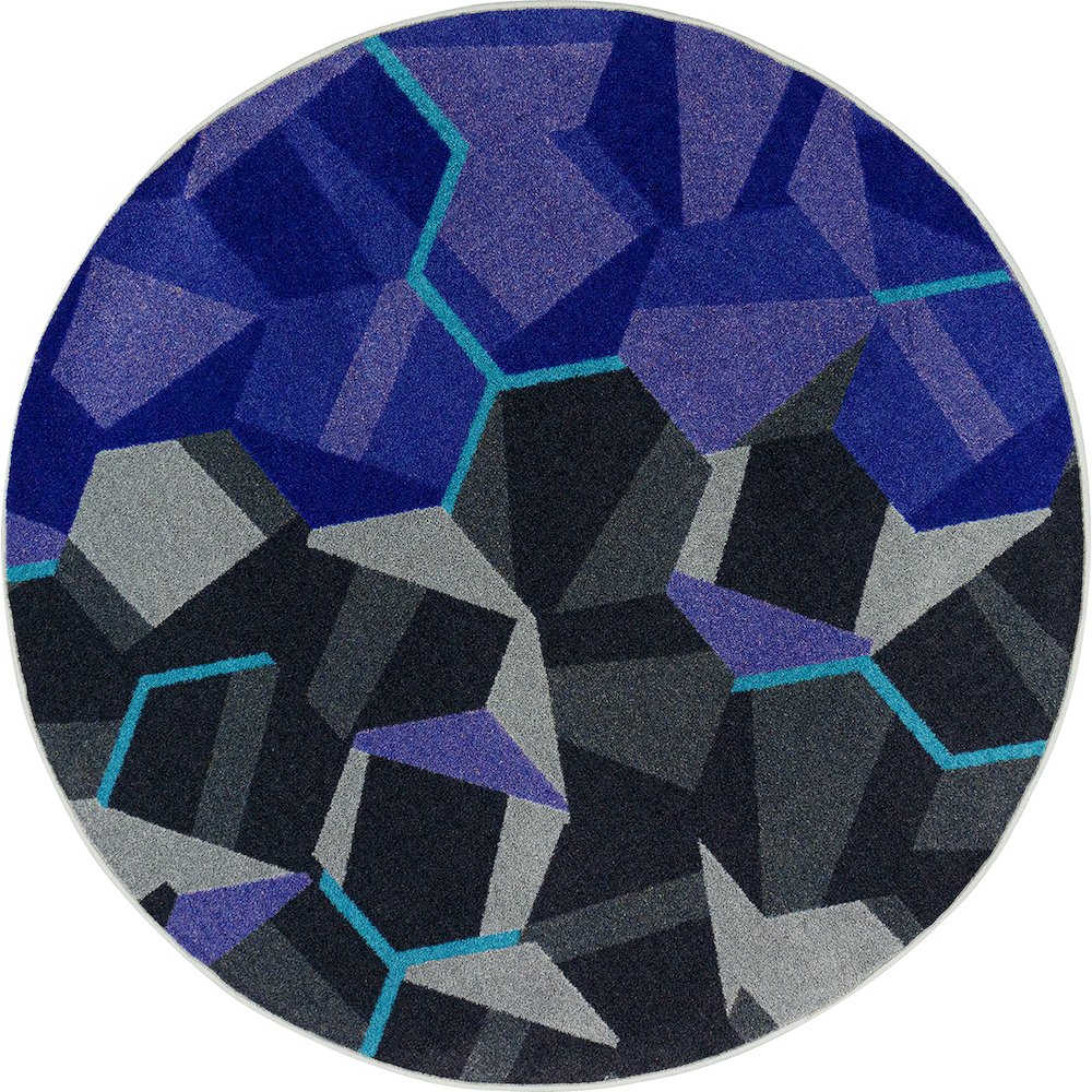 Kid Essentials Stealth 7'7" Round Area Rug in Color Violet