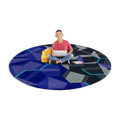 Kid Essentials Stealth 7'7" Round Area Rug in Color Violet